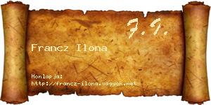 Francz Ilona névjegykártya